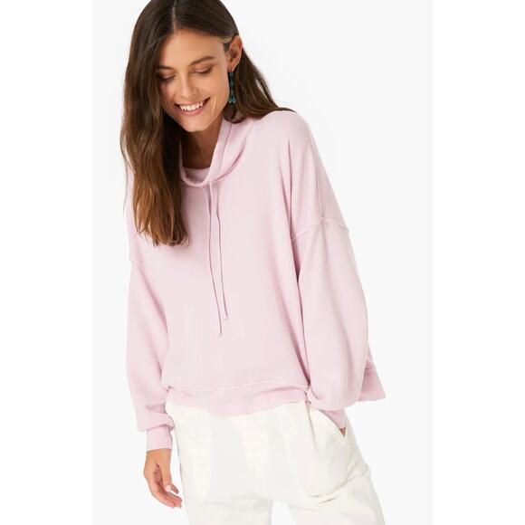 Xirena Chase Funnel Neck Sweatshirt Pullover All Rosey Pink Small Cotton - Picture 1 of 9